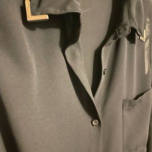 LAST DAY TO BUY!  Forever 21 Sheer Collared Tie Front Blouse, Size S